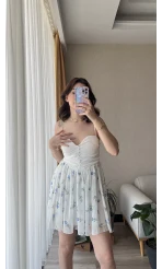 Beyaz Tül Detay Elbise