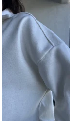 Beyaz Yün Kaşe Gömlek