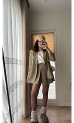 Blazer Ceket Şort Etek Takım - Kod: 9546