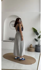 Bloom Gri Likralı Tulum - 0061