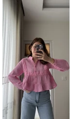 Bloom Pembe Dantel Gömlek