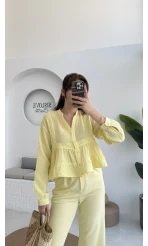 Bloom Sarı Dantel Gömlek - 2052