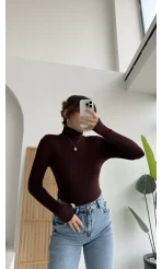 Boğazlı Oys Parmak Geçmeli Kızıl Kahve