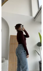Boğazlı Oys Parmak Geçmeli Kızıl Kahve
