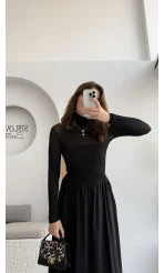 Boğazlı Transparan - Siyah