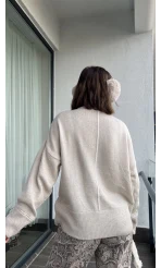 Bolly Şeritli Krem Kazak