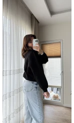 Bomber Şardonlu Hırka Siyah