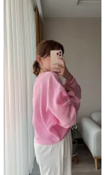 Boom Pembe Büzgülü Bluz