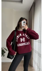 Bordo Baskılı Sweat