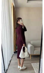Bordo Triko Elbise