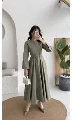 Brandy Kuşaklı Pens Detay Elbise - Mint - Kod: 265011