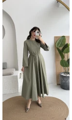 Brandy Kuşaklı Pens Detay Elbise - Mint - Kod: 265011