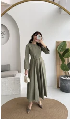 Brandy Kuşaklı Pens Detay Elbise - Mint - Kod: 265011