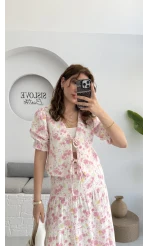 Bratislava Serisi Çiçekli Bluz - Pembe - 1029