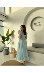 Bridgerton Mavi Elbise