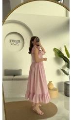 Bridgerton Pembe Elbise