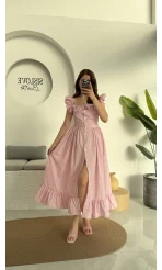 Bridgerton Pembe Elbise