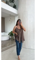 Bronz Askılı Pelerin Bluz - Kod: 5090
