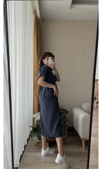 Buble Lacivert Elbise