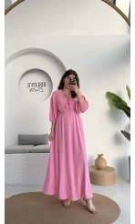 Bürümcük Maxi Boy Becca Elbise Pembe - 3036