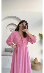 Bürümcük Maxi Boy Becca Elbise Pembe - 3036