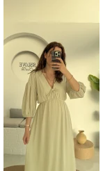 Bürümcük Maxi Boy Becca Elbise Su Yeşili - 3036