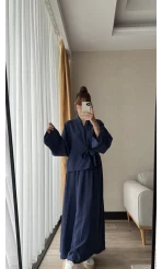 Bye Etekli Uzun Takım Lacivert