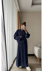 Bye Etekli Uzun Takım Lacivert