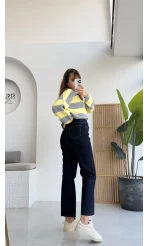 Callista Straight Leg Koyu Lacivert Jean Pantolon