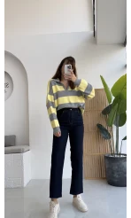 Callista Straight Leg Koyu Lacivert Jean Pantolon