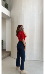 Callista Straight Leg Lacivert Jean Pantolon - Kod: 1891