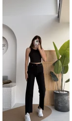 Callista Straight Leg Siyah Jean Pantolon - Kod: 1658