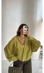 Camilla Transparan Ceket - Yeşil - Kod: 9753