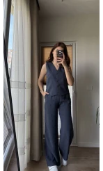 Captive Yelekli Lacivert Takım