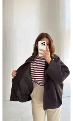 Carlotta Pileli Bomber Ceket - Acı Kahve - Kod: 7781