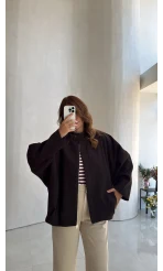 Carlotta Pileli Bomber Ceket - Acı Kahve - Kod: 7781
