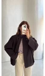 Carlotta Pileli Bomber Ceket - Acı Kahve - Kod: 7781