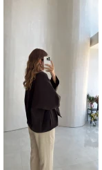 Carlotta Pileli Bomber Ceket - Acı Kahve - Kod: 7781