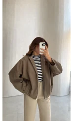 Carlotta Pileli Bomber Ceket - Haki - Kod: 7781