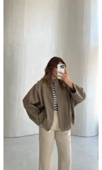 Carlotta Pileli Bomber Ceket - Haki - Kod: 7781
