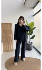 Carly Polo Yaka Triko Takım - Lacivert