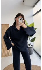 Carly Polo Yaka Triko Takım - Lacivert