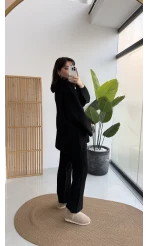 Carly Polo Yaka Triko Takım - Siyah