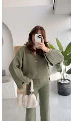 Carly Polo Yaka Triko Takım - Yeşil