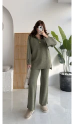 Carly Polo Yaka Triko Takım - Yeşil