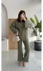 Carly Polo Yaka Triko Takım - Yeşil