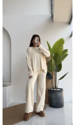 Caroline Triko Takım - Krem - Kod: 7207