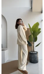 Caroline Triko Takım - Krem - Kod: 7207