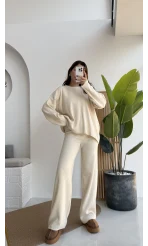 Caroline Triko Takım - Krem - Kod: 7207