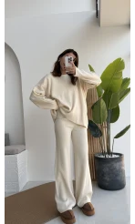 Caroline Triko Takım - Krem - Kod: 7207